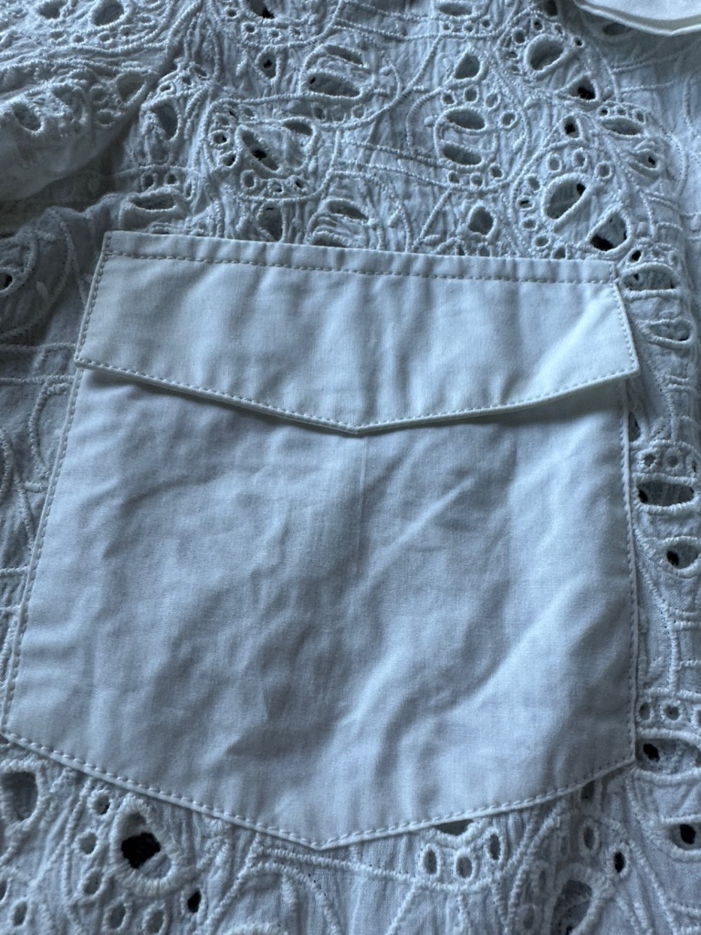 Mediterranean Spanish White Eyelet Dress with Tie Waist Cotton Small/ Medium - Picture 10 of 12
